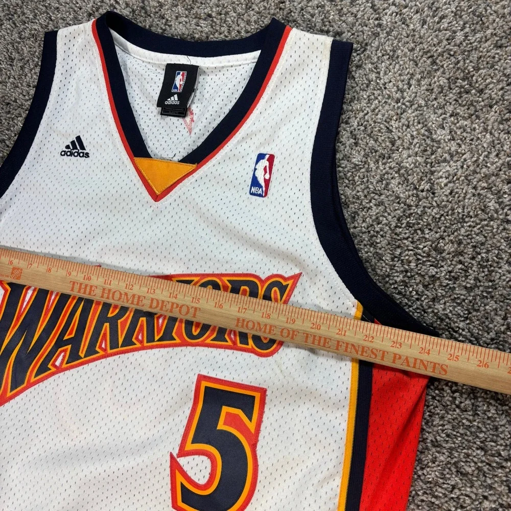 Adidas Men's XL Golden State Warriors Baron Davis 5 NBA Jersey White Length +2